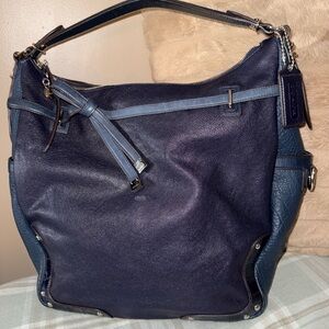 Navy Coach Pinnacle Allie Blue Leather Women's Bag